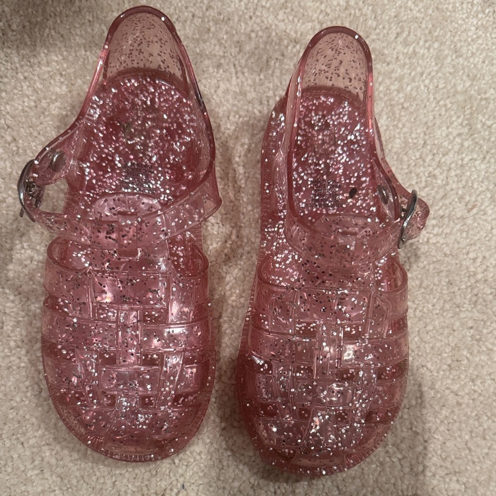 Sparkly Pink Kids Jelly Shoes
